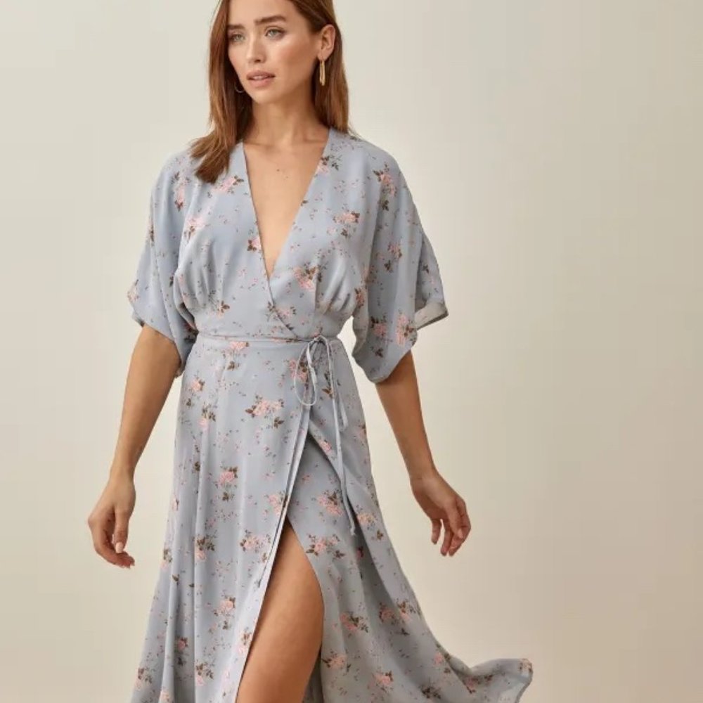 Barely worn, blue Reformation Karen Dress